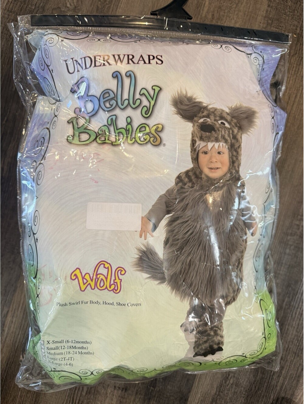 Underwraps Belly Babies Wolf Halloween Costume Size 2T 4T Child Kid Fuzzy Furry